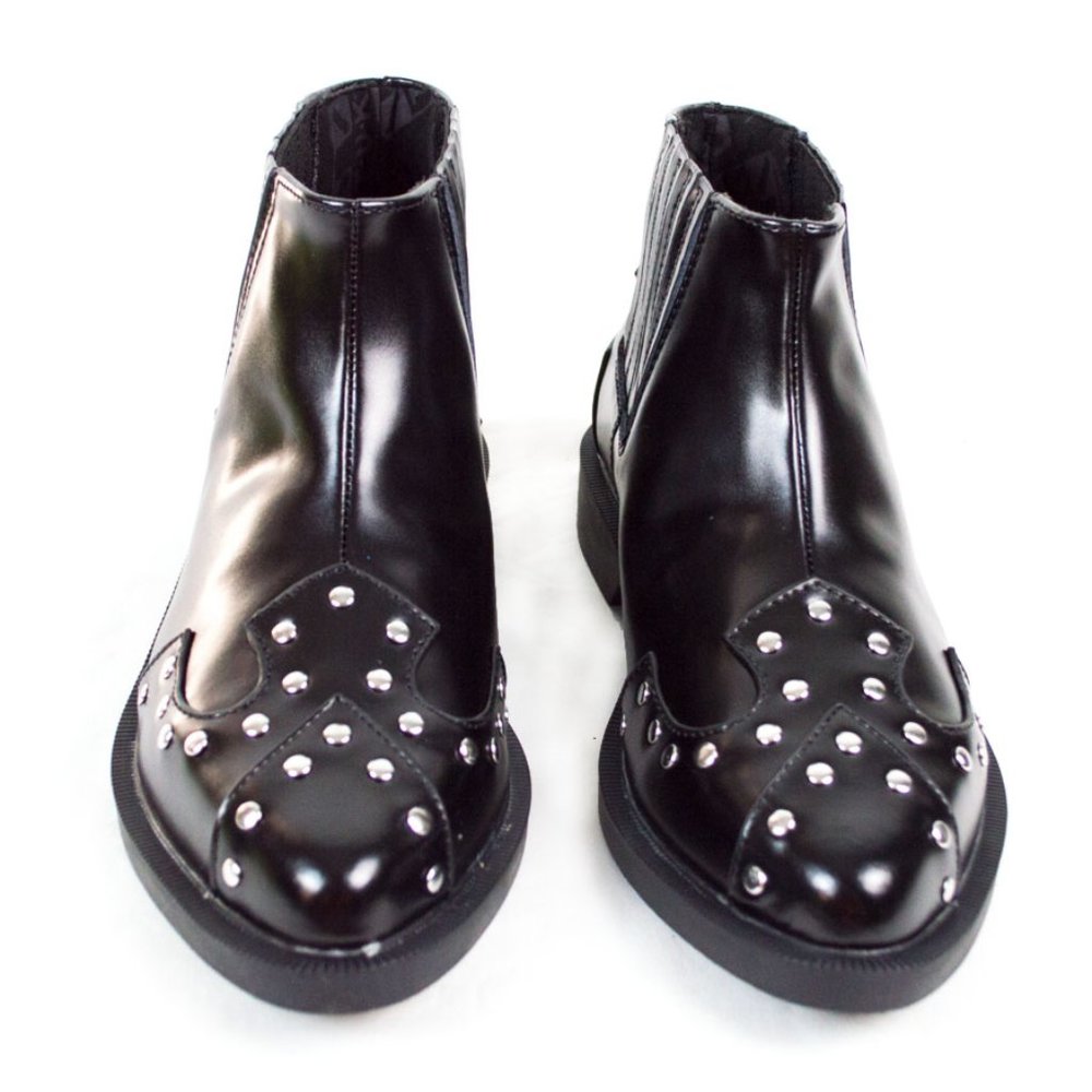 TUK Black Studded Jam Bootie Shoe - Picture 8 of 12